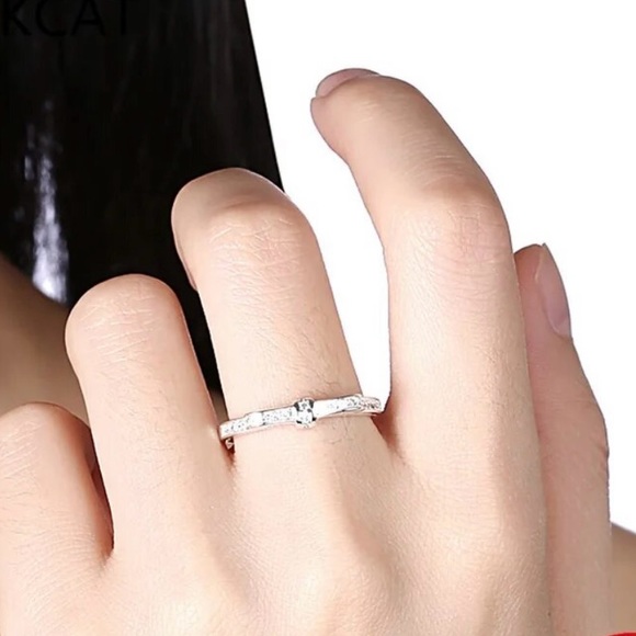 New Sterling Silver Exquisite Classic Bow Stackable Ring, Size 6 - Picture 4 of 9